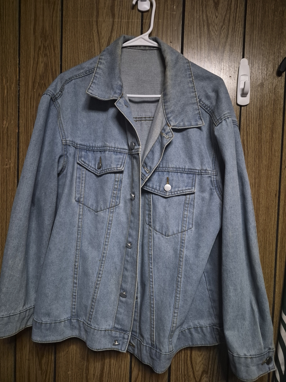Oversized Light Wash Denim Jean Jacket Trucker Coat